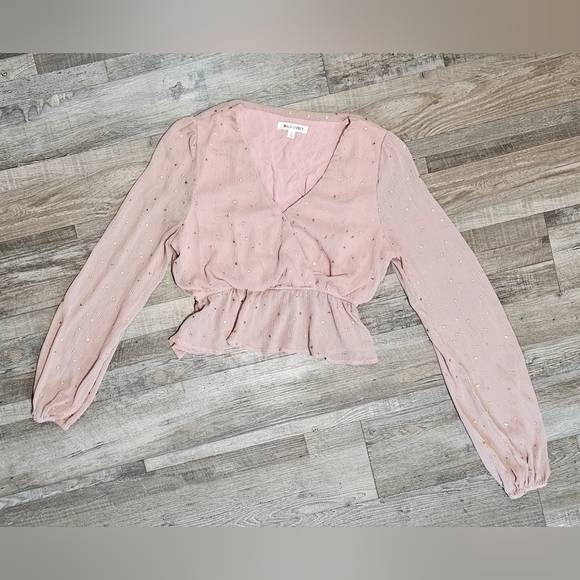 🩷❤️Wild Honey Long Sleeve  Star Sparkle Blouse Size L💜🩷 - Picture 2 of 8